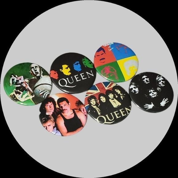 area51gallery Jewelry - QUEEN Band Button Pin Set Freddie Mercury Rocker Jewelry